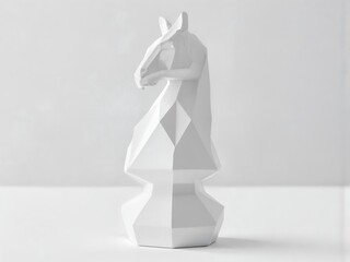 Isolated White Knight on a White Background