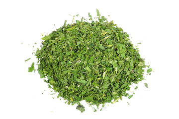 Pile of dry dill isolated on white background top view heap of dry