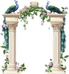 frame with peacock on the wall