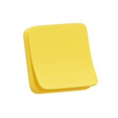 3d sticky note isolated on white background  