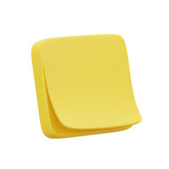 3d sticky note isolated on white background  