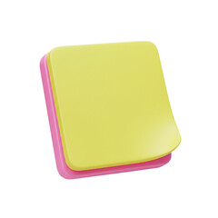 3d sticky note isolated on white background  