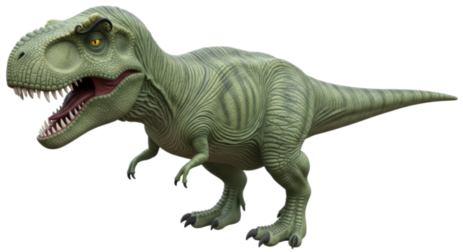 Isolated Green Tyrannosaurus Rex - Powered by Adobe