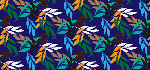 Seamless pattern, nature motifs, autumn pattern