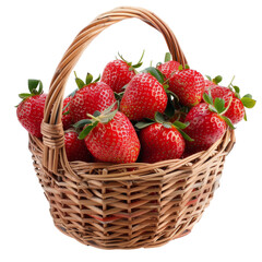 Fresh strawberries in a woven basket (1)