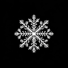 Snowflakes falling on a snowy forest floor.