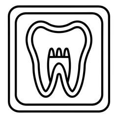 Linear Dental Scan Icon Illustration