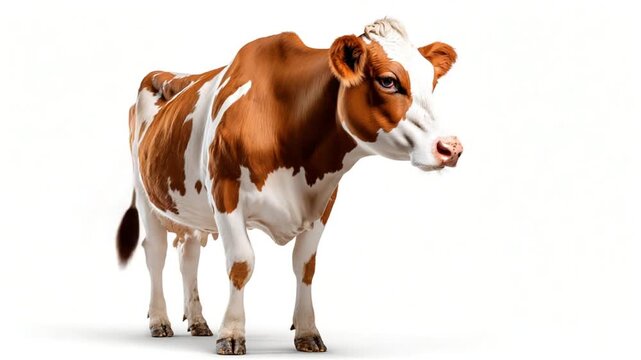 Cow portrait on white background