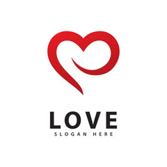 Human Heart Love Logo Vector - Charity and Health Concept