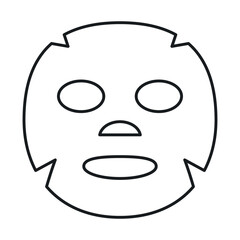 Vector icon of cosmetic facial mask designed for skin care and relaxation topics in clinical or home settings.