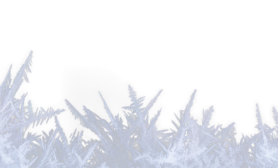 PNG snowy frost border frame with ice texture isolated winter holiday decoration snowflake Christmas pattern transparent background element