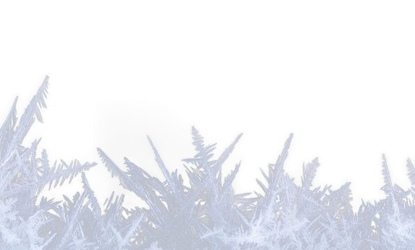 PNG snowy frost border frame with ice texture isolated winter holiday decoration snowflake Christmas pattern transparent background element