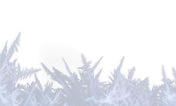 PNG snowy frost border frame with ice texture isolated winter holiday decoration snowflake Christmas pattern transparent background element