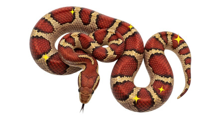 Obraz premium Isolated Cartoon Snake with stars