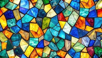 Colorful Mosaic Pattern With Vibrant Geometric Shapes