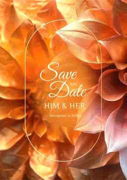 Blooming art design wedding invitation template design, greeting card design, save the date design