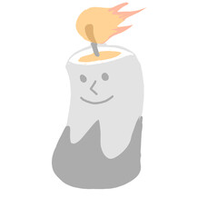 smiling candle cartoon for kids design