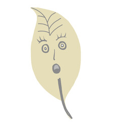 A surprised leaf cartoon