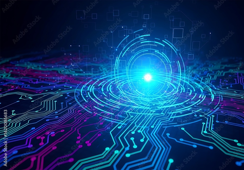Aufkleber abstract circuit board design representing digital technology and innovation