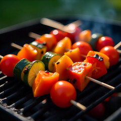 These skewers are a true celebration of natures colorful bounty showcasing a variety of seasonal vegetables in all their vibrancy.