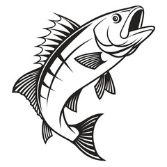 Fototapeta premium Swimming fish vector illustration on a white background with aquatic animal and nature elements