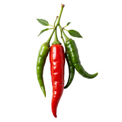Chili pepper branch isolated on transparent background