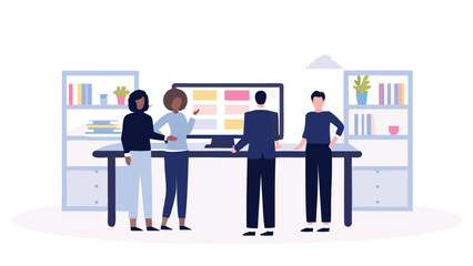business people with chart