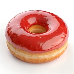 Red Glazed Donut with Sprinkles