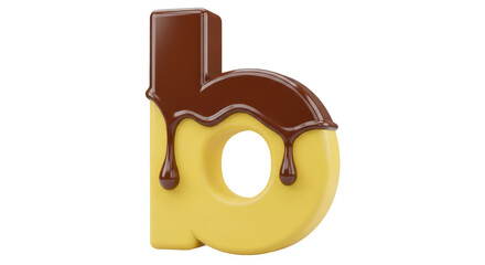 Isolated Chocolate Drizzled Letter B