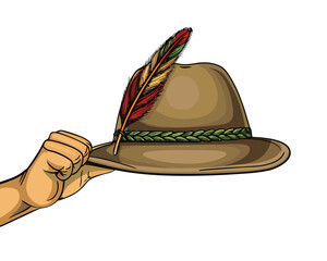  tyrolean hat with feather bavarian alpine