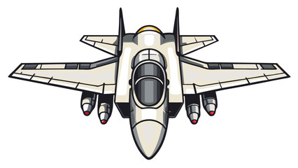 military fighter jet vector isolated on white background
