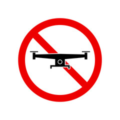 No Drones Allowed Warning Sign Isolated on Transparent Background