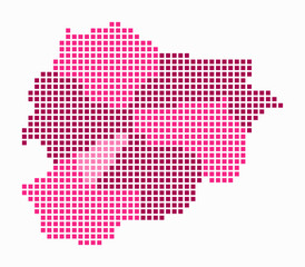 Andorra dotted map. Digital style map of the country on white background. Andorra shape with square dots. Colored dots style. Large size squares. Beautiful vector illustration.