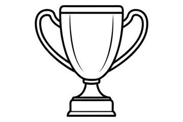 Black Outline Illustration A Trophy Cup with a Base and Two Handles