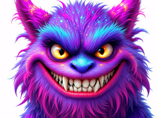 A colorful, furry fantasy creature with expressive eyes, evoking a playful and whimsical vibe.