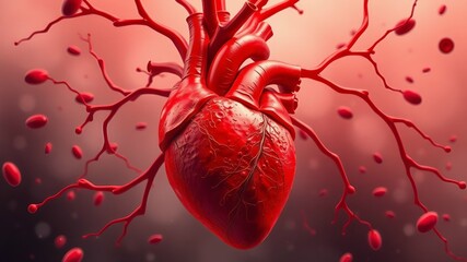 red blood full heart splashes 