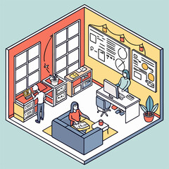 vector illustration of office building