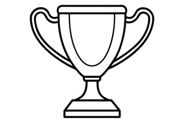 Black Outline of a Trophy with Handles and a Base in Simple Design