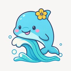 Cute cartoon dolphin illustration
