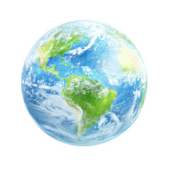 Fototapeta premium Blue Planet: A vibrant view of the Earth, showcasing the beauty of our home with detailed continents and swirling cloud formations, evoking a sense of wonder and environmental awareness.