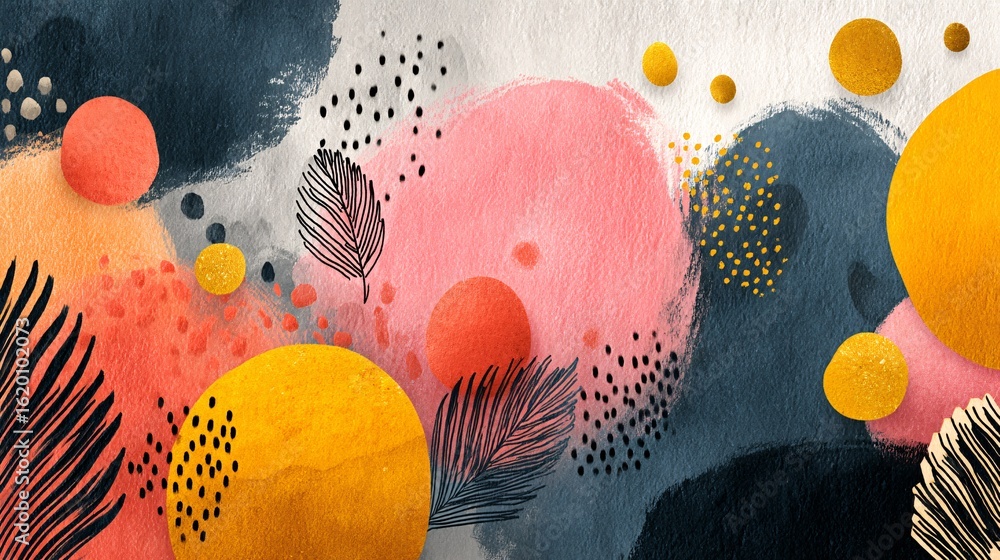 Poster modern minimalist artwork featuring dynamic brush stroke patterns