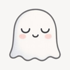 Cute ghost with blushing cheeks.
