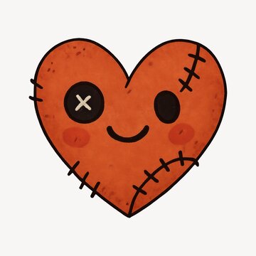 Cute stitched heart illustration.