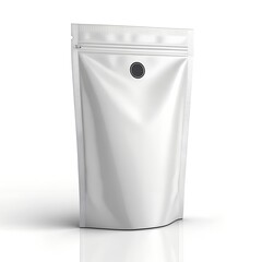 Blank White Plastic Pouch Packaging with Zipper