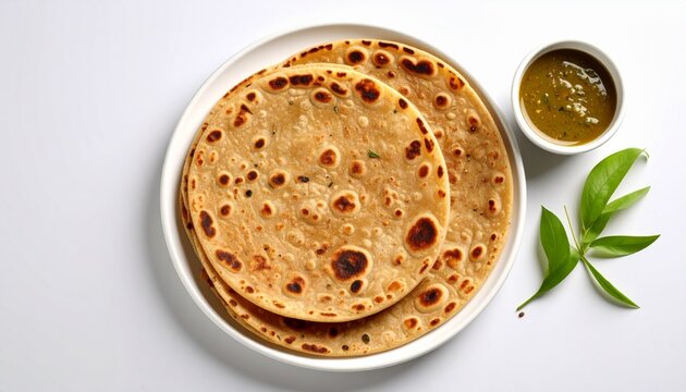 Delectable Kerala Parotta A Flavorful Indian Flatbread, Served with Chutney.