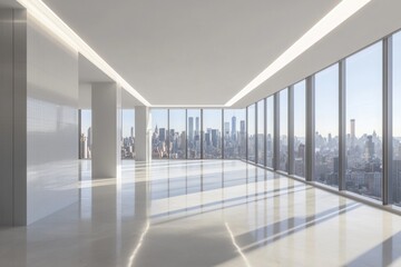 Obraz premium High-floor room with skyline view