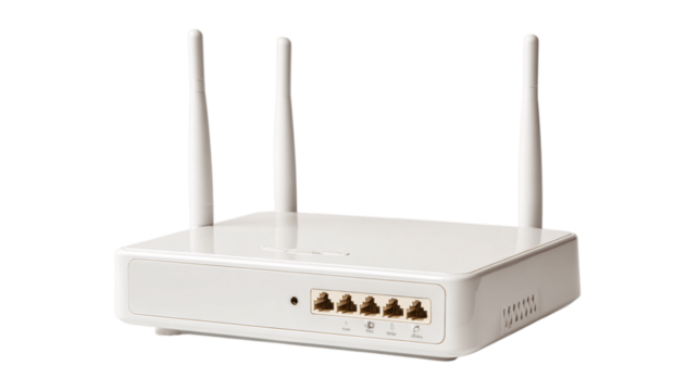 A white background photo of router, white background --ar 16:9