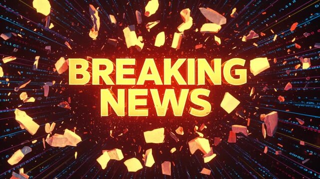 Exploding Text Reveal with Data Streams Animation for Urgent Announcements