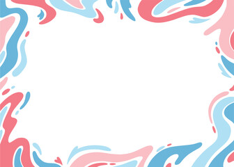 Abstract art border background on isolated white background. Vector illustration.