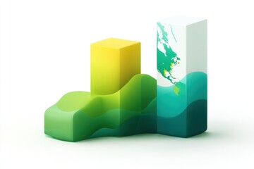 Fototapeta premium Abstract Business Bar Graph: A dynamic business bar graph, showcasing growth and environmental awareness, presented in a photorealistic graphic resource, signifying progress.